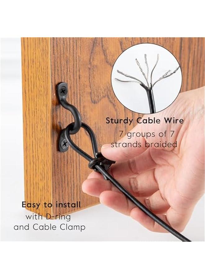 Arabest Durable Anti Sag Gate Kit for Wooden Fence Repair, 1 Pack Anti-Sagging Gate Hardware Kit，Anti-Sag Gate Support Cable Kit for Exterior Use，Black Plated - Image 3