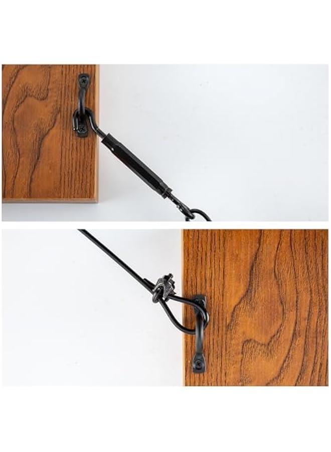 Arabest Durable Anti Sag Gate Kit for Wooden Fence Repair, 1 Pack Anti-Sagging Gate Hardware Kit，Anti-Sag Gate Support Cable Kit for Exterior Use，Black Plated - Image 5