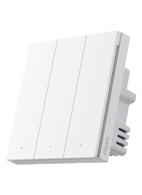 Aqara H1 Smart Wall Switch Triple Rocker Global version,Zigbee 3.0 Protocol, No Neutral, Round Wall Box Support -White
