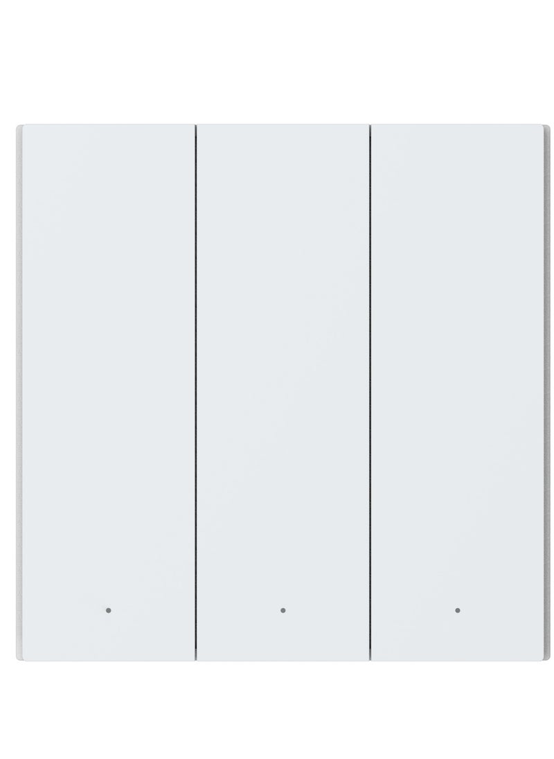 Aqara - Aqara H1 Smart Wall Switch Triple Rocker Global version,Zigbee 3.0 Protocol, No Neutral, Round Wall Box Support -White - Image 1