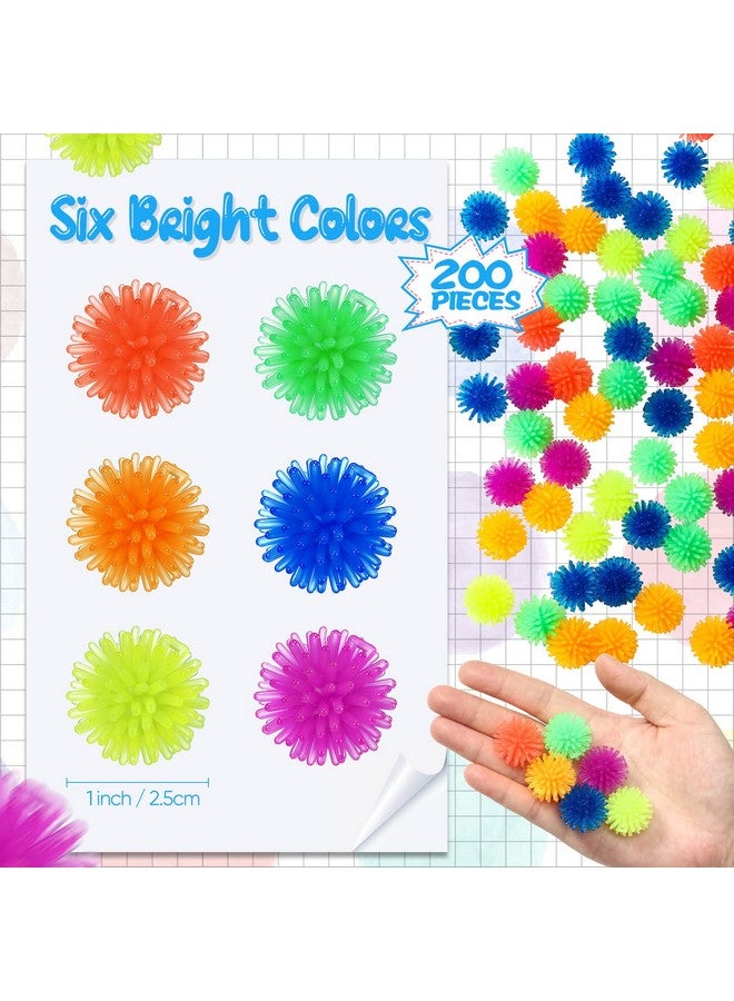 Charniol 200 Pcs Spiky Hedge Balls Multicolor Small Porcupine Balls Mini Stress Balls Soft Sensory Balls Calming Sensory Fidget Toys Bright Assorted Colors For Party Favors Home Office Stress Relief - Image 2
