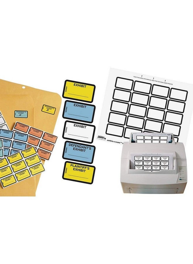 Tabbies Legal Exhibits-U-Create 1-5/8"W x 1"H Labels, 8-1/2"W x 7"H Sheet, 240 Labels/Pack (48090), White - Image 2