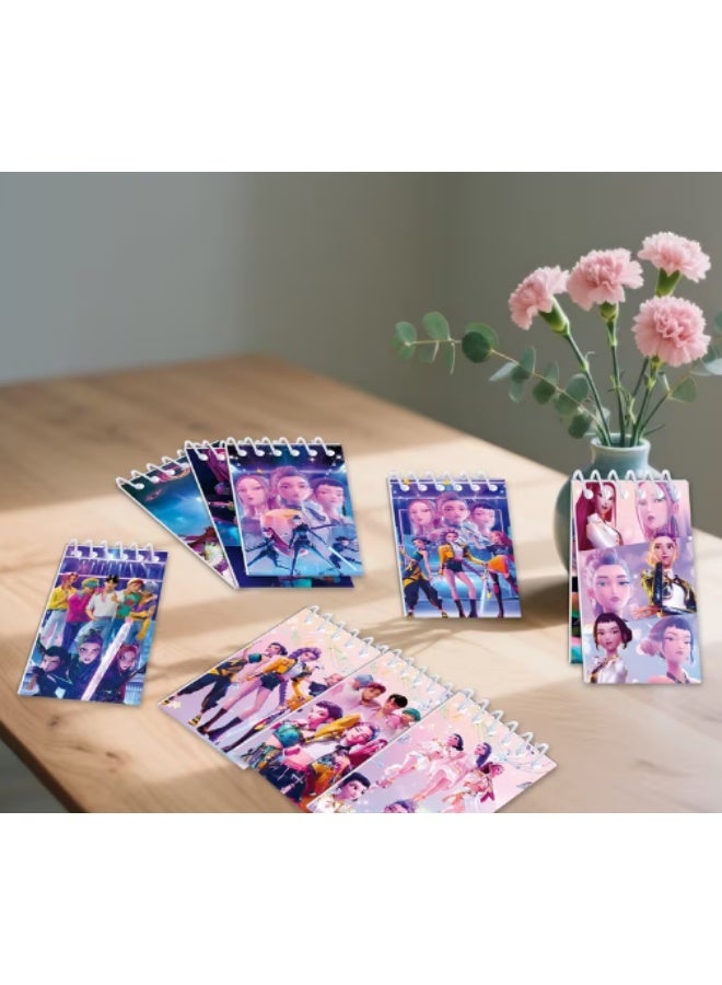 كيبوب مجموعة دفاتر حلزونية من 10 قطع من KPOP HUNTRIX - تصميم ميرا، رومي، زوي، وساجا | مجموعة دفاتر صغيرة لطيفة من أنمي الكيبوب | لوازم مدرسية، دفتر يوميات، مجموعة هدايا للأطفال والمراهقين والمعجبين - Image 5