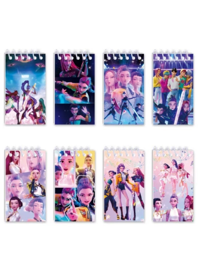 كيبوب مجموعة دفاتر حلزونية من 10 قطع من KPOP HUNTRIX - تصميم ميرا، رومي، زوي، وساجا | مجموعة دفاتر صغيرة لطيفة من أنمي الكيبوب | لوازم مدرسية، دفتر يوميات، مجموعة هدايا للأطفال والمراهقين والمعجبين - Image 2