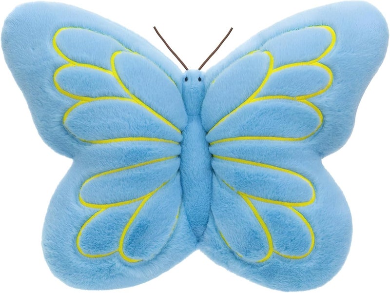 Butterfly Pillow, Sweet Cute Decorative Butterfly Shaped Throw Pillow, 15.7 x 11.8 in Soft Plush Cushion, Office Waist Lumbar Support, Nap Pillow, Blue - Image 1