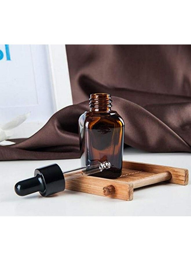 ericotry - 3Pcs 50Ml Empty Refillable Square Amber Glass Droppers Essential Oil Bottles Aromatherapy Cosmetics Elite Fluid Container Jar Pot Holder With Glass Eye Dropper And Rubber Bulb - Image 1