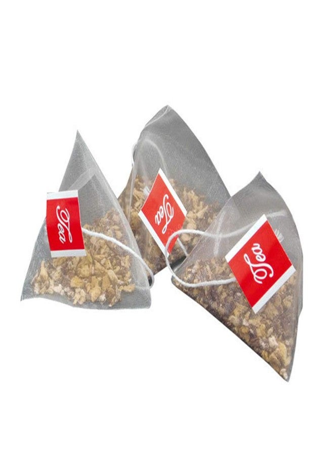 BYNNIX 100PCS Pyramid Tea Bag Filter Nylon Tea Bag Single String Label Transparent Decoration Gift - Image 5