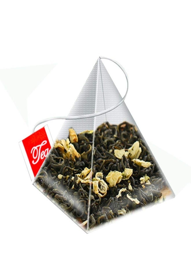 BYNNIX 100PCS Pyramid Tea Bag Filter Nylon Tea Bag Single String Label Transparent Decoration Gift - Image 4