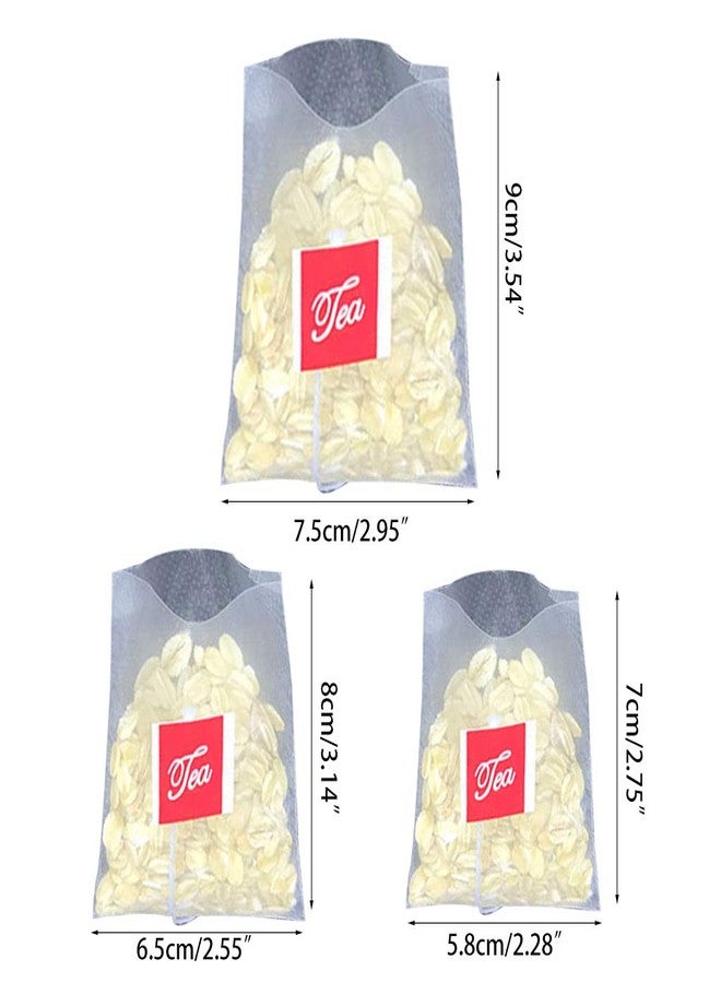 BYNNIX 100PCS Pyramid Tea Bag Filter Nylon Tea Bag Single String Label Transparent Decoration Gift - Image 2