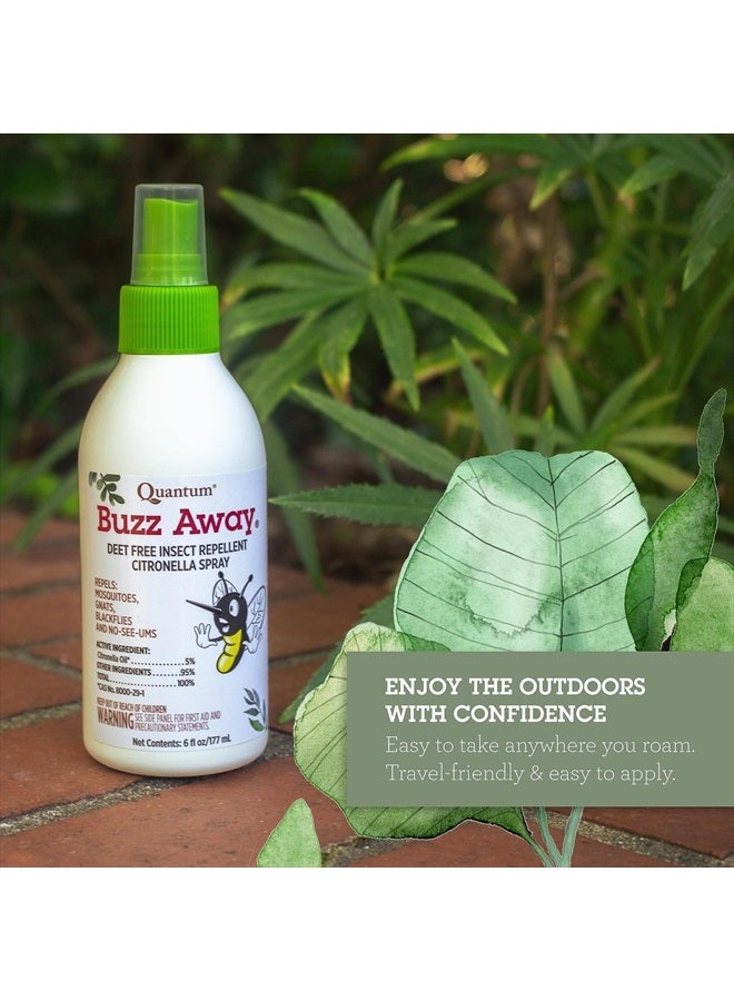 Quantum Health Buzz Away Insect Repellent DEET Free Citronella Oil Outdoor Mosquito Gnat Black Fly & No-See-Um Bug Spray Powerful Plants Repel Bugs Off Skin, Safe for Kids - 6 Ounce - Image 2