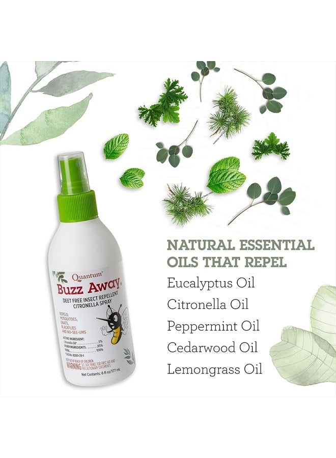 Quantum Health Buzz Away Insect Repellent DEET Free Citronella Oil Outdoor Mosquito Gnat Black Fly & No-See-Um Bug Spray Powerful Plants Repel Bugs Off Skin, Safe for Kids - 6 Ounce - Image 3