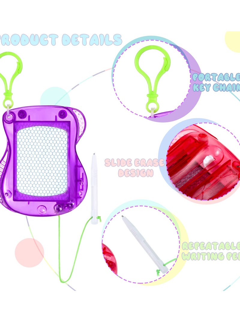 مجموعة 8 لوحات رسم مغناطيسية صغيرة - لوحات رسم قابلة للمسح مع مشابك سلسلة مفاتيح لوازم فنون الأطفال، هدايا حفلات، وملء حقائب الهدايا. مثالية للمتعة الإبداعية! - Image 2