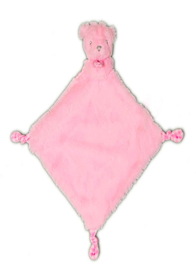 KELLY BABY Pink Bear Security Blanket with Rattle Polka Dot Accents - Image 3