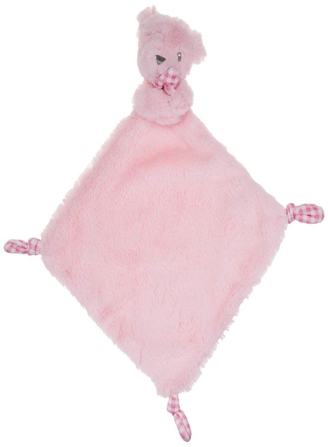 KELLY BABY Pink Bear Security Blanket with Rattle Polka Dot Accents - Image 1