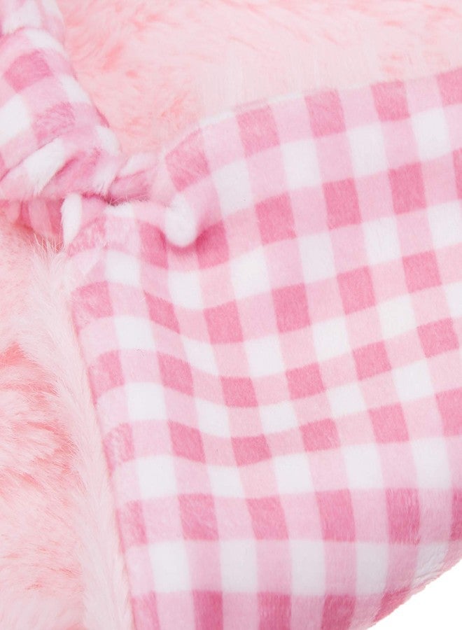 KELLY BABY Pink Bear Security Blanket with Rattle Polka Dot Accents - Image 2