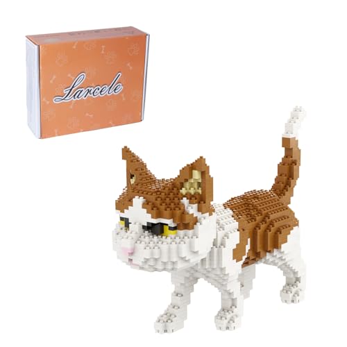 Larcele Cat Mini Building Blocks Animal Set DIY Micro 3D Building Toy Bricks1390 Pieces KLJM05Cat Model 4945 - Image 1