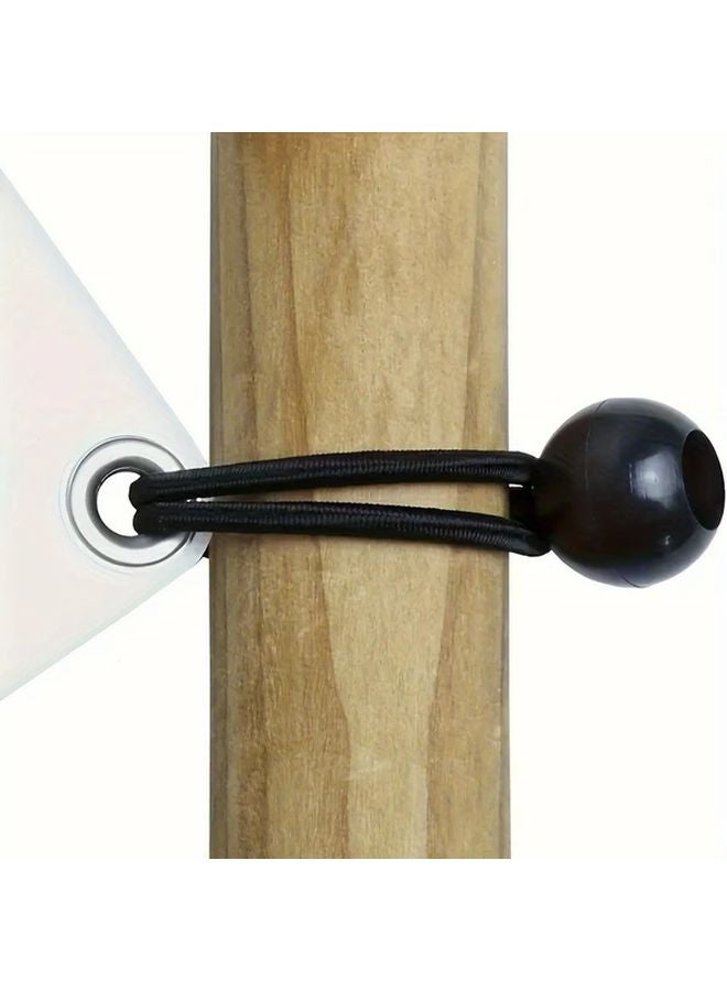 10pcs Black Heavy Duty Adjustable Bungee Cords with Plastic Balls for Camping Storage Transport - Image 5