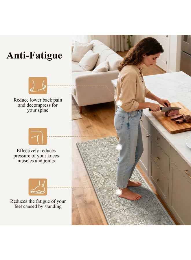Ileading Anti Fatigue Kitchen Rugs Sets of 2 Cushioned Kitchen Mats for Floor Waterproof Kitchen Mat Set Non Slip Comfort Standing Mat for Kitchen, Office, Sink, Laundry - Image 3