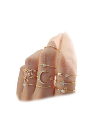 Boho Retro Stackable Rings Sets For Women Knuckle Joint Finger Knuckle Nail Ring Sets Moon Stars Stack Preppy Statement Rings Cute Trendy Stuff Jewelry (10-10Pc-Moon Stars Rings) - pzsku/Z6A0C457233253A057DBBZ/45/_/1735816783/529837aa-aae5-4c50-96ce-390f8c74e53b