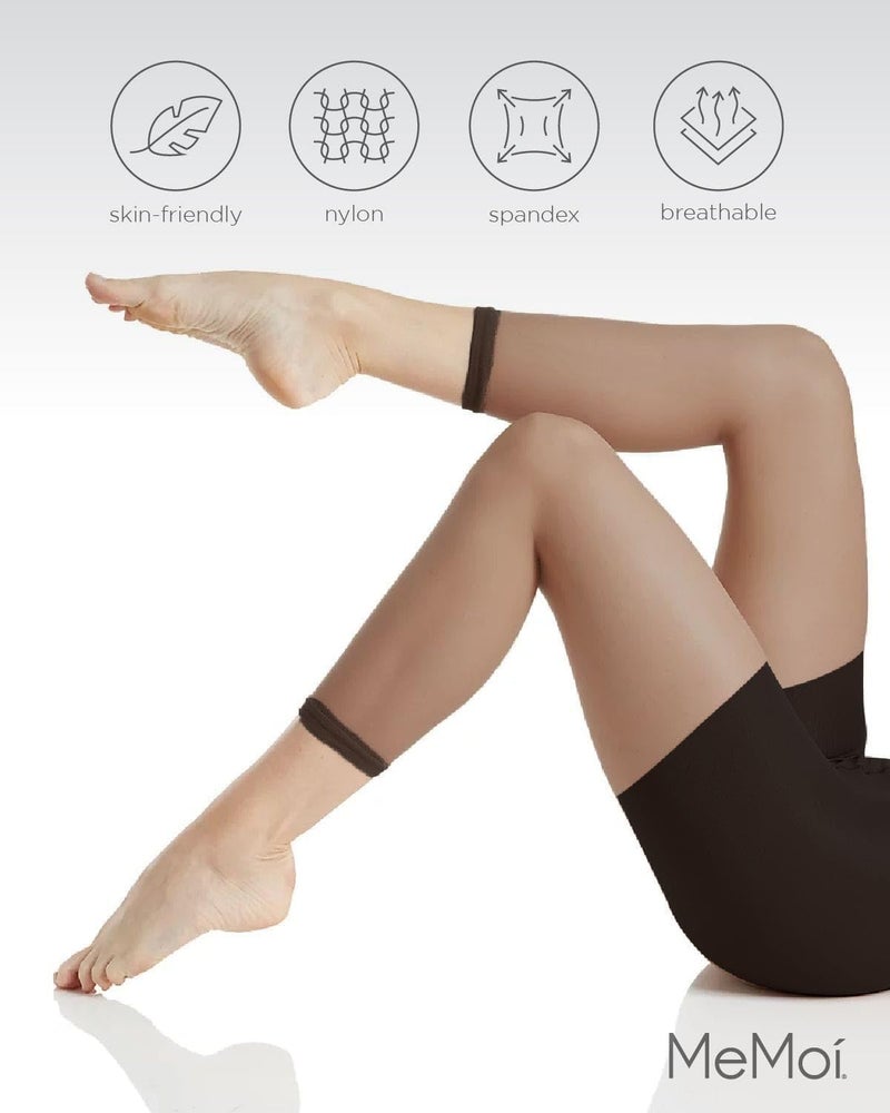 MeMoi Capri Sheer Tights, Comfortable Control Top Footless Tights, Capris for Women - Sizes S-XL, Black, X-Large - Image 5
