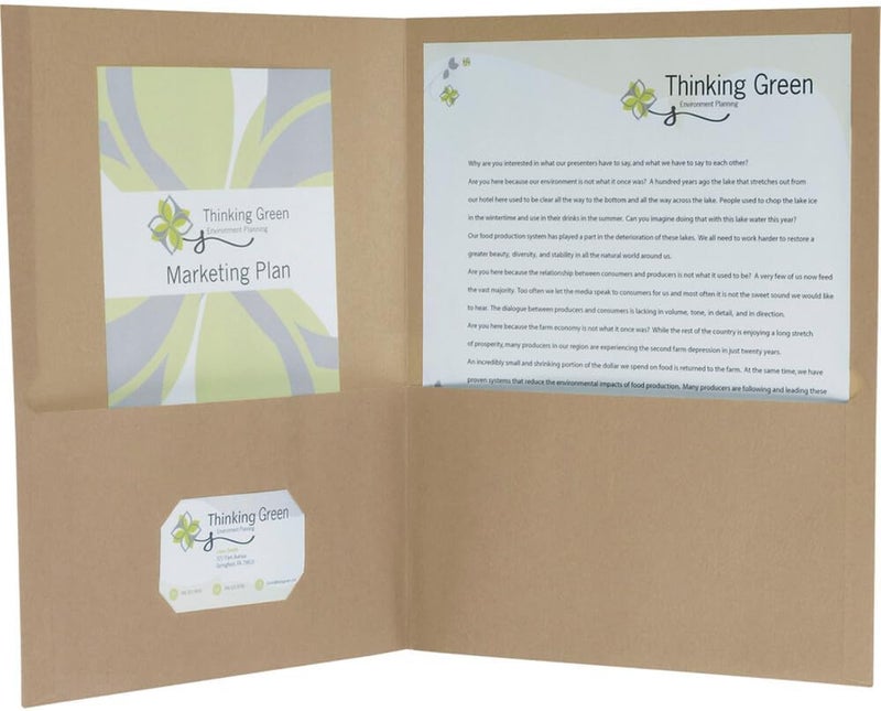 EarthWise Two-Pocket Folders, Natural, Letter Size, 25 per Box, (78542)