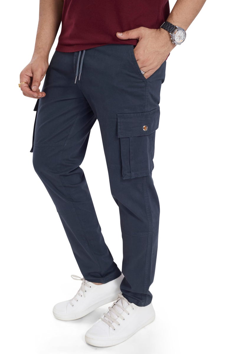 DIVISIVE Men's Cotton Cargo Pants (DCR110_36_Teal) - Image 1