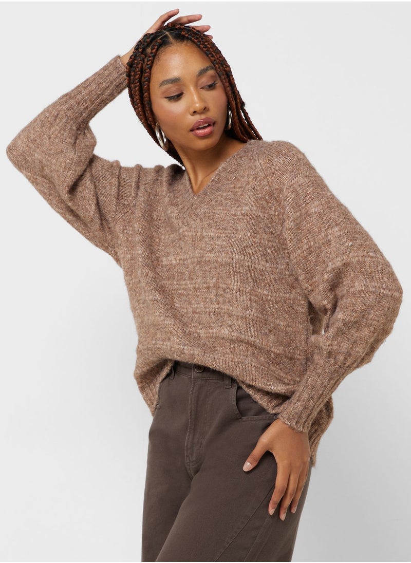 ONLY - Balloon Sleeve Knitted Sweater - Image 1