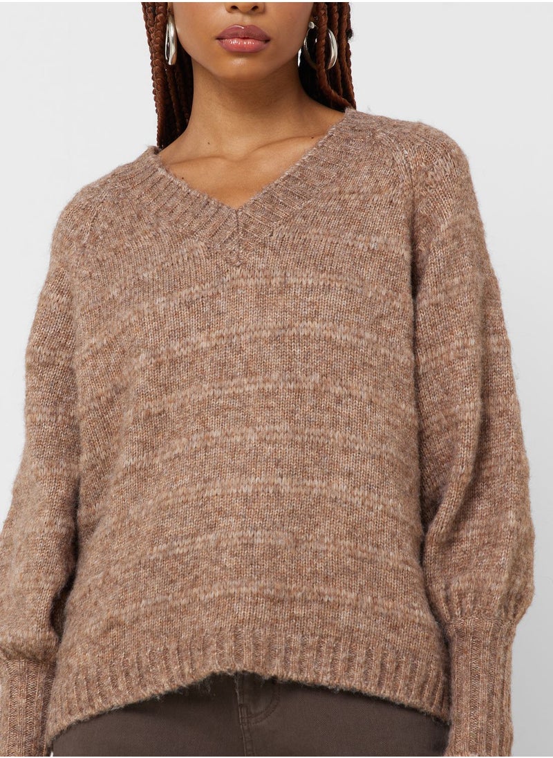 ONLY - Balloon Sleeve Knitted Sweater - Image 1