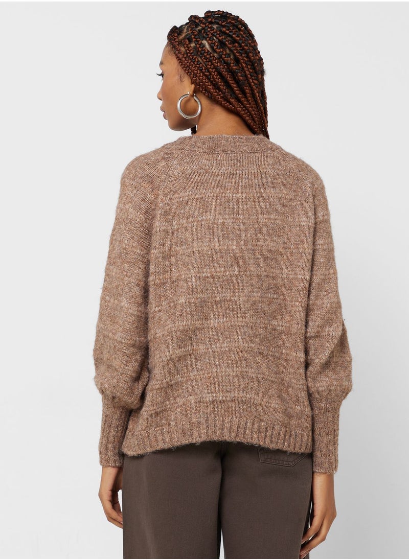 ONLY - Balloon Sleeve Knitted Sweater - Image 1