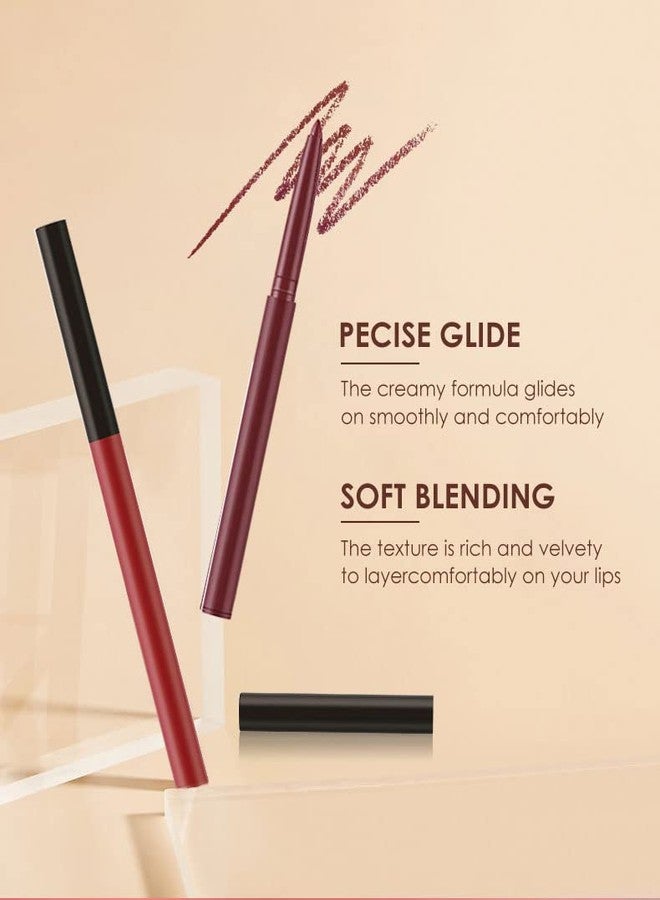 URQT 12pcs Lip Liner and Lipstick Makeup Set, 6 Velvety Matte Liquid Lipsticks + 6 Matching Smooth Lip Liner One Step Lips Makeup Kits Waterproof Long Lasting Matte Lipstick Gift Set (Set B, 12) - Image 3