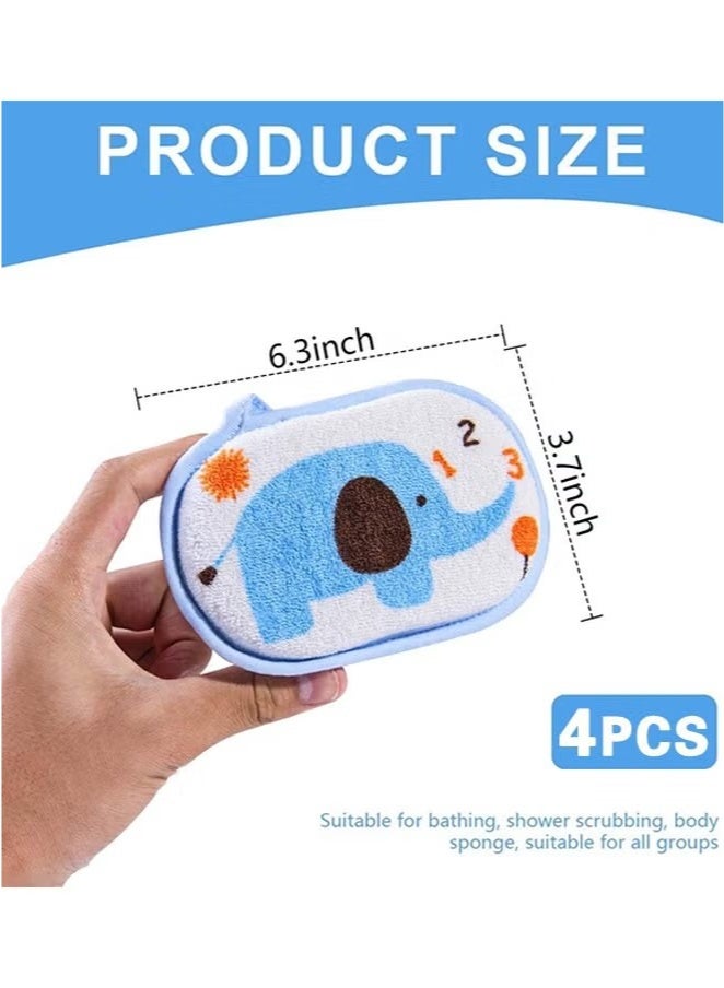 Baby Bath Sponge Soft Foam Scrubber Natural Sponge for Bathing, Shower Scrubber Body Sponge for Kids/Babies/Men/Women, Set of 4 - Image 2