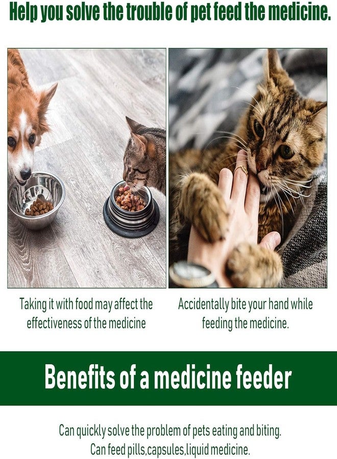 FOR YOUR PETS قطعتان من موزع أدوية الحيوانات الأليفة، محقنة سيليكونية لتوزيع حبوب القطط والكلاب والجراء، مزودة برؤوس ناعمة، أقراص حبوب القطط والكلاب والجراء مقابل قضبان التحكم - Image 5