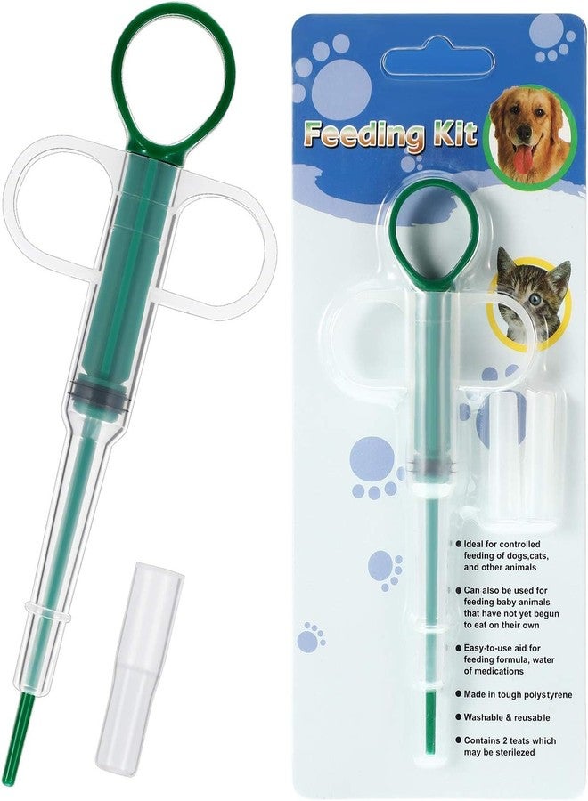 FOR YOUR PETS قطعتان من موزع أدوية الحيوانات الأليفة، محقنة سيليكونية لتوزيع حبوب القطط والكلاب والجراء، مزودة برؤوس ناعمة، أقراص حبوب القطط والكلاب والجراء مقابل قضبان التحكم - Image 4