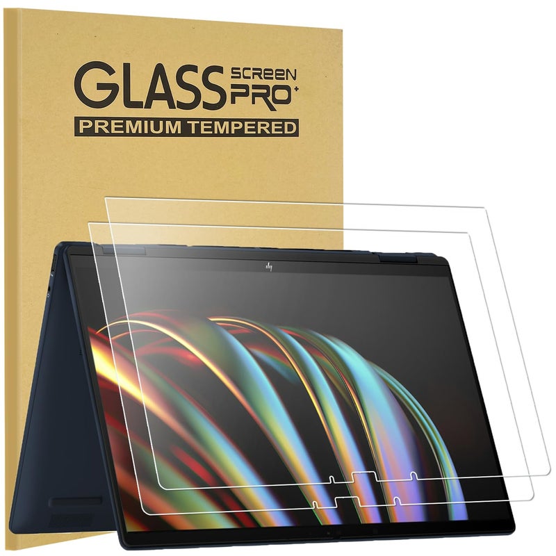 حامي شاشة من زجاج مقوى مكون من قطعتين لجهاز HP OmniBook 5 Flip 2-in-1 الجديد لعام 2025 بحجم 14 بوصة (fp-0000) وحاسوب HP Envy x360 14 بوصة 2-in-1 لعام 2024 (14-FA / 14-FC) ذو شاشة تعمل باللمس، وضوح فائ - Image 1