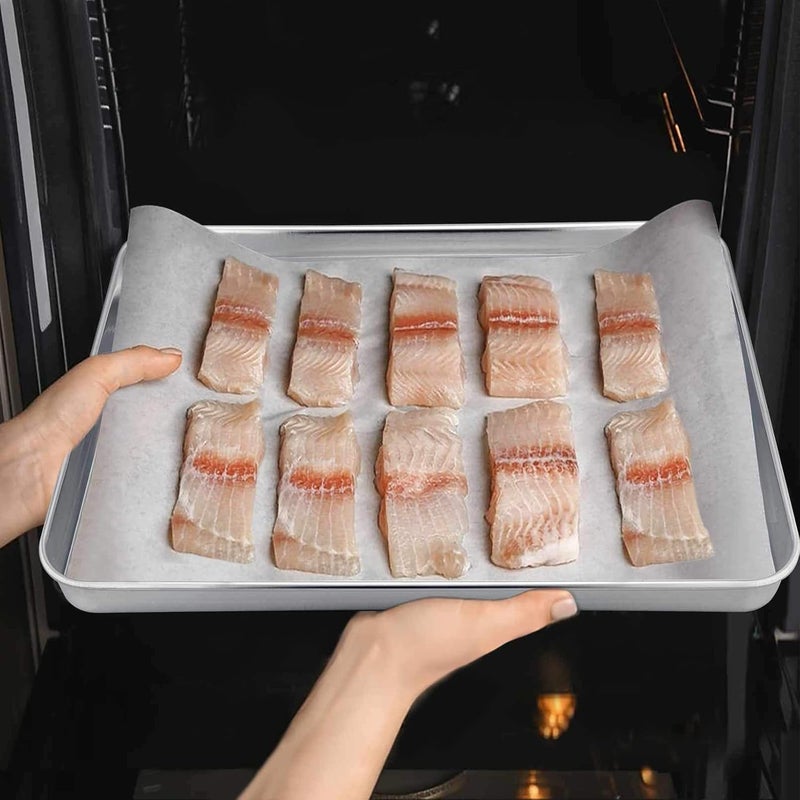 TeamFar Pure Stainless Steel Toaster Oven Pan Tray Ovenware, Big Size 12'' x 10'' x 1'', Rust Resistant & Healthy, Mirror Finish & Deep Edge, Easy Clean & Dishwasher Safe - Image 5