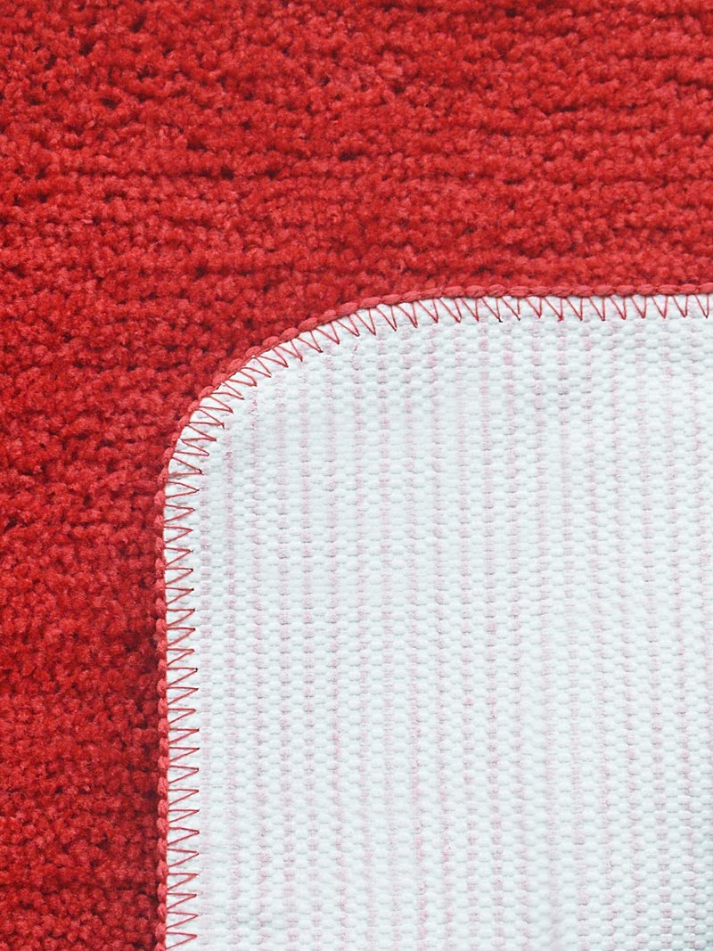 MODERN FAB Modern 2 Piece mats with Anti Skid Rubber BackingColour Red Size(40 x 60 cm) Set of 2 Piece - Image 4
