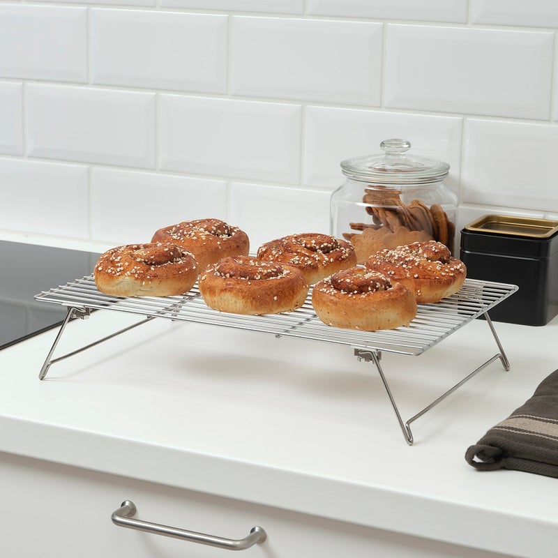 Baitique Foldable Cooling Rack, Stainless Steel, 39x28 cm - Dishwasher-Safe - Image 3