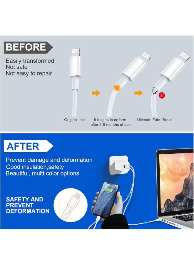 (For iPhone/Android Charging Cable Repair) - Heat Shrink Tube, Phone Charging Cable Sleeve, 2 Longer Lengths (8 Pieces) - Image 3