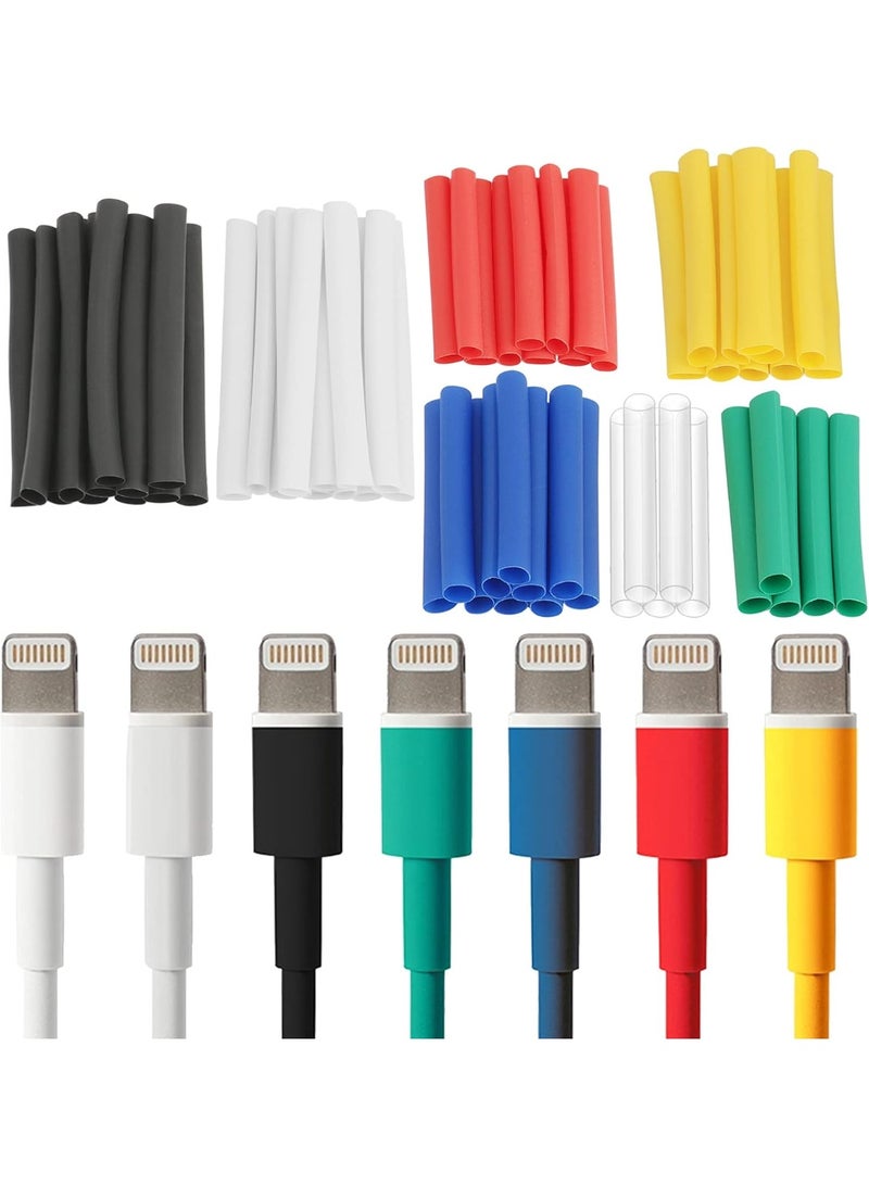 (For iPhone/Android Charging Cable Repair) - Heat Shrink Tube, Phone Charging Cable Sleeve, 2 Longer Lengths (8 Pieces) - Image 1