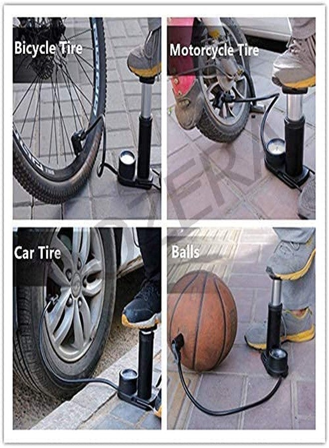 DOZERA Portable High Pressure Foot Activated Air Pump with Pressure Gauge,Small Portable Air Pump Compressor for Motorbike, Cars, Bicycle, Football,Balloon,Swiming Ring. - Image 3