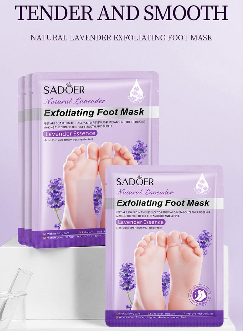 SADOER Foot Moisturizing Mask, Foot Peel Mask, Natural Lavender Exfoliating Foot Peel Mask,Foot Skin Repair Socks for Dry, Aging - Image 4