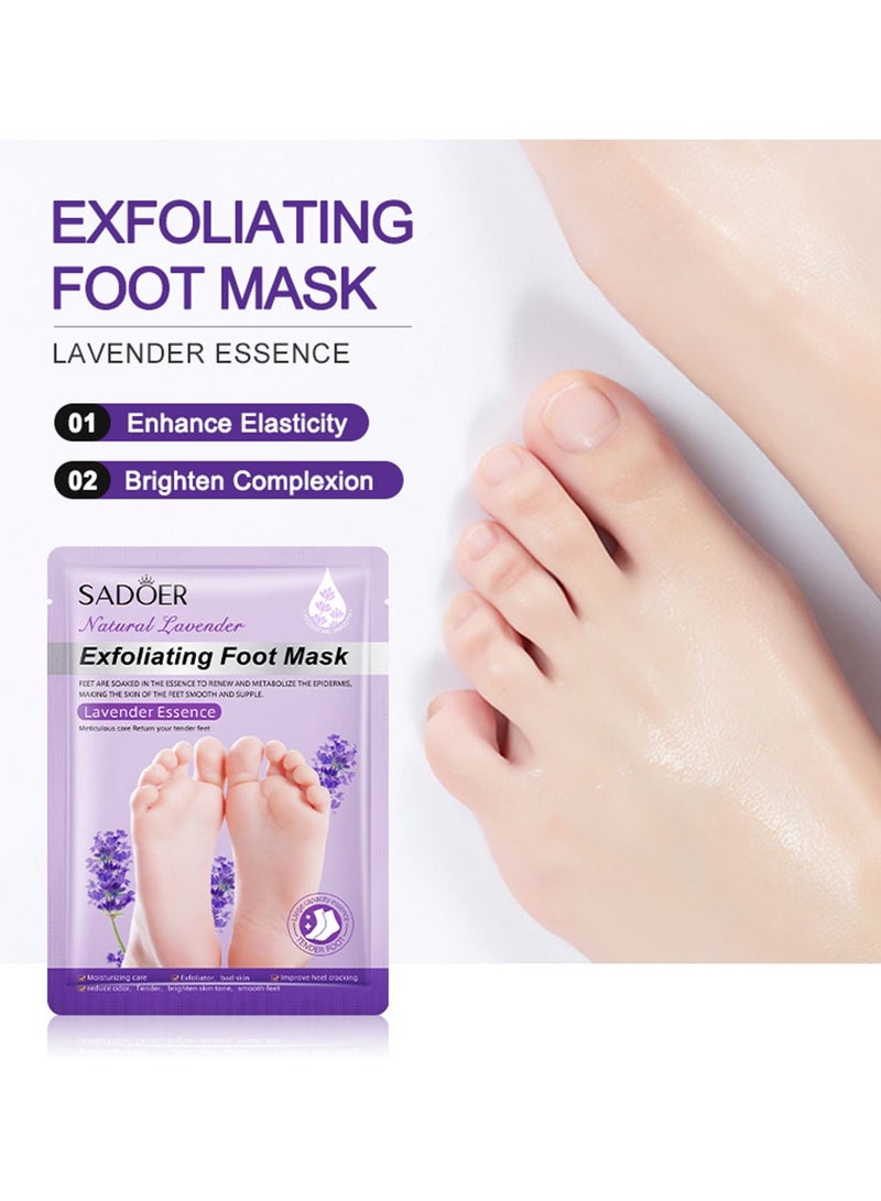 SADOER Foot Moisturizing Mask, Foot Peel Mask, Natural Lavender Exfoliating Foot Peel Mask,Foot Skin Repair Socks for Dry, Aging - Image 3