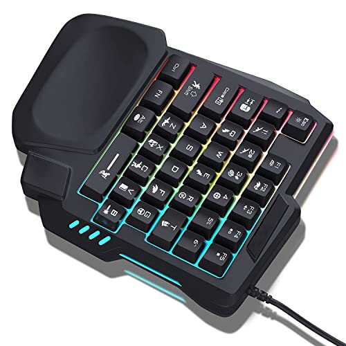 MICROWARE G7 35 Keys One-Handed Gaming Membrane Keyboard Ergonomic One Hand Keypad Keyboard for Laptop Desktop PC Computer PUBG - Image 1