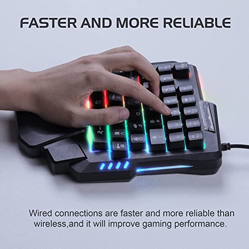 MICROWARE G7 35 Keys One-Handed Gaming Membrane Keyboard Ergonomic One Hand Keypad Keyboard for Laptop Desktop PC Computer PUBG - Image 4