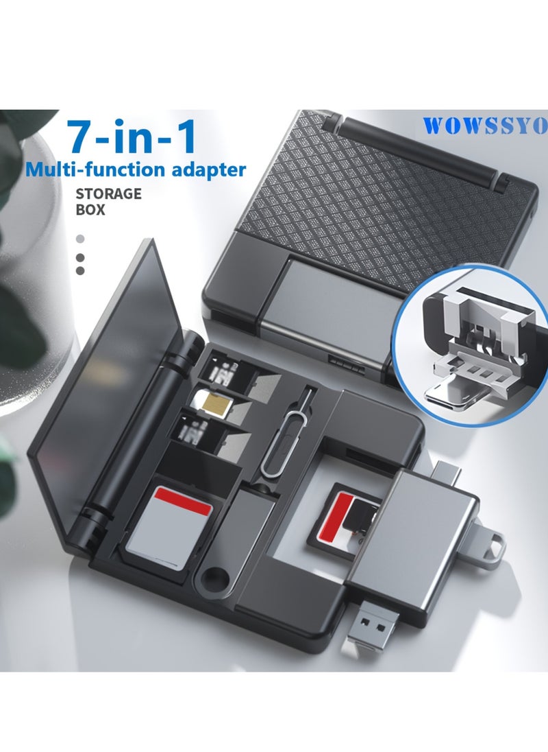 Universal OTG Card Reader - 7-In-1 Multifunctional Adapter with Type C Compatibility - All-in-One Solution for Smart Devices, Digital Cameras - Lightning-fast Data Transfer, Durable Storage Box