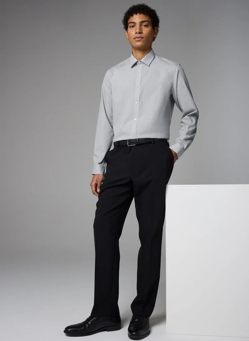 Matalan Taylor & Wright Grey Easy Care Slim Fit Shirt