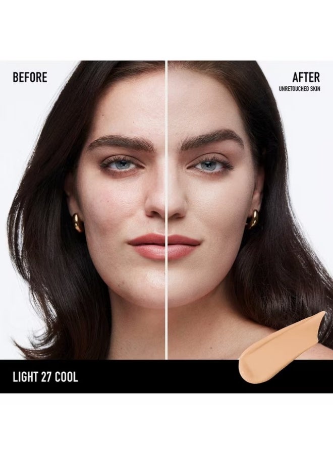 كريم أساس سائل غير لامع من bareMinerals BAREPRO يدوم 24 ساعة، لون معدني فاتح 27 بارد مع عامل حماية من الشمس 20، 30 مل - Image 2