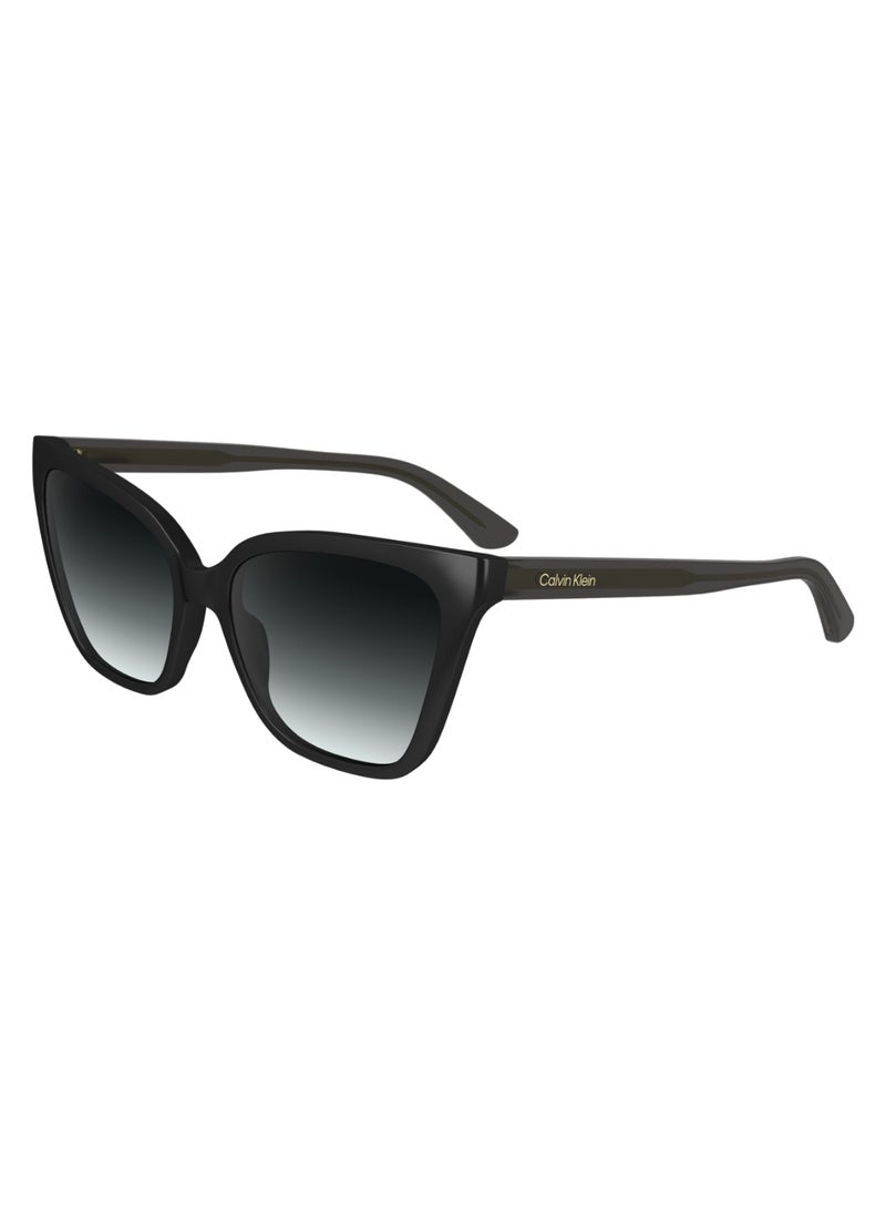 CALVIN KLEIN FULL RIM BIO INJ-G820 CAT EYE CALVIN KLEIN SUN CK24507S  5717 (001) BLACK  - Image 2