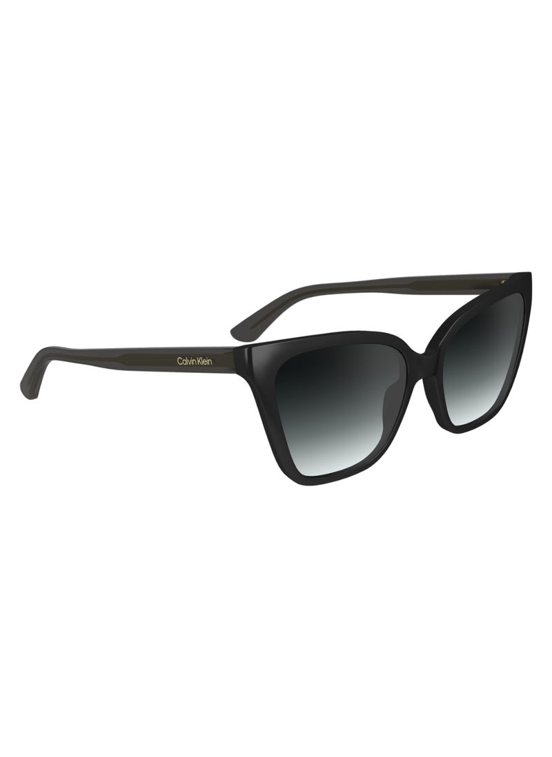 CALVIN KLEIN FULL RIM BIO INJ-G820 CAT EYE CALVIN KLEIN SUN CK24507S  5717 (001) BLACK  - Image 3