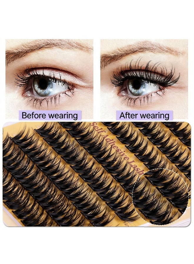120 Clusters No-Glue Individual Lashes with Tweezers | Fluffy Wispy Volume False Eyelashes for Natural Curl - Image 3